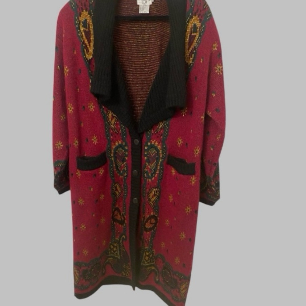 Vintage Cervelle Wool blend button down long cardigan size L
